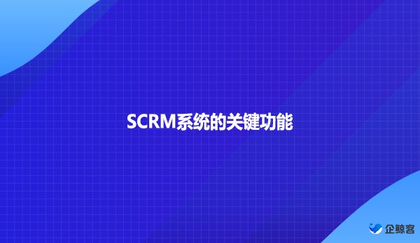 SCRM系统的关键功能