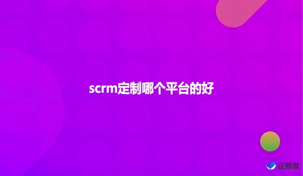 scrm定制哪个平台的好