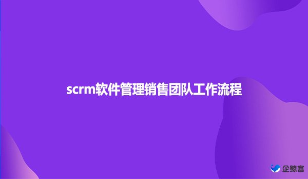 scrm软件管理销售团队工作流程