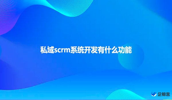 私域scrm系统开发有什么功能