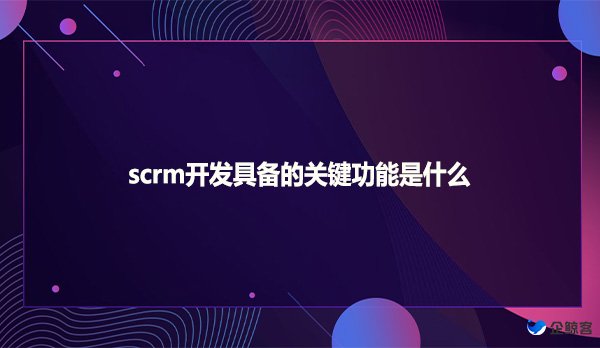 scrm开发具备的关键功能是什么