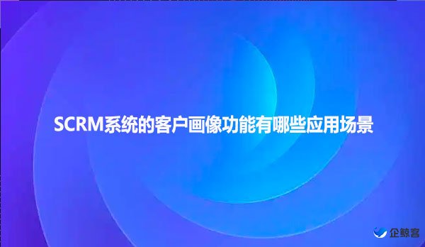详细介绍一下SCRM系统的客户画像功能