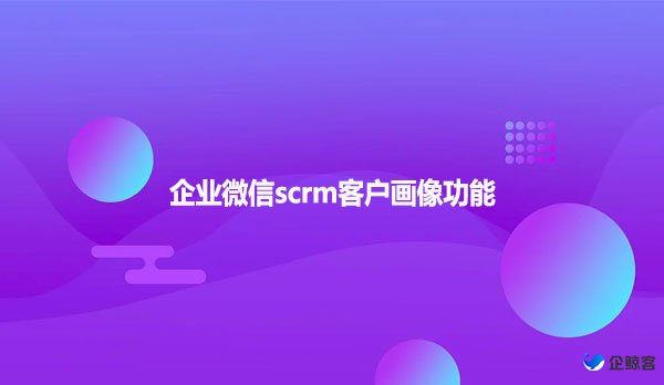 企业微信scrm客户画像功能