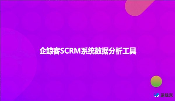 企鲸客SCRM系统数据分析工具